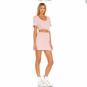 Lovers & Friends Cutout Sweatshirt Dress in Soft Pink